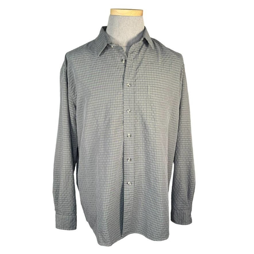 Aigle Men's Olive Green Checkered Button Down Shirt XL EUC